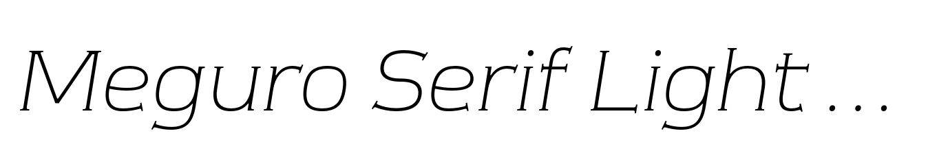 Meguro Serif Light Italic